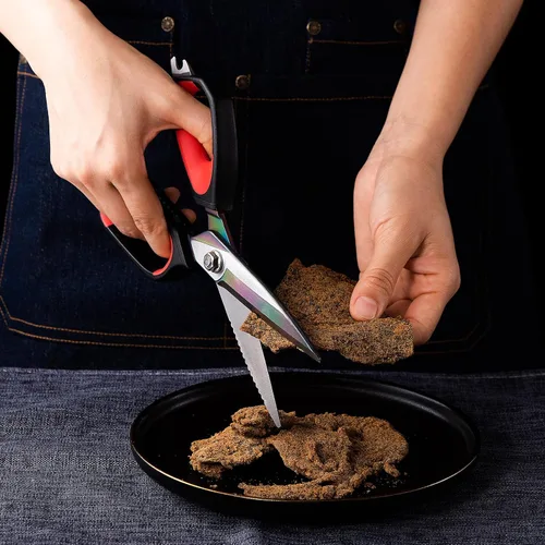 Miniatura 6 de LIVINGO Tijeras de cocina resistentes, con revestimiento de titanio, forjadas en caliente, afiladas, multiusos, de acero inoxidable, para el hogar