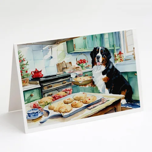 Miniatura 111 de Caroline's Treasures DAC3884GCA7P Paquete de 8 tarjetas en blanco de Navidad con galletas de husky siberiano Tarjetas de felicitación con sobres