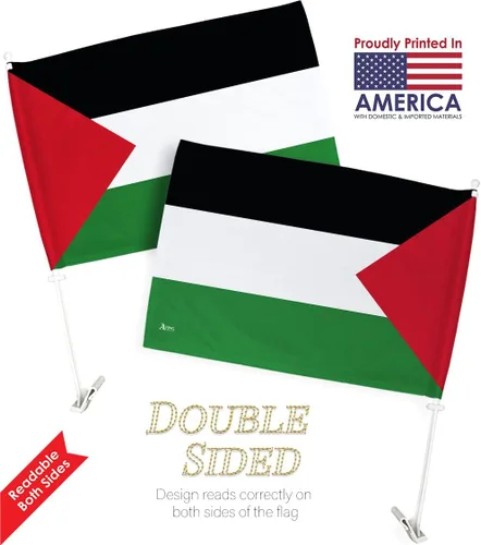 Miniatura 3 de Bandera palestina de coche bandera de Palestina para Carros Auto pequeños regalos Palestina Decoración de 12 x 18 pulgadas Soporte de montaje Clip