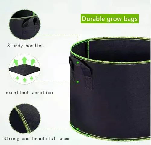 Miniatura 4 de Niurui Paquete de 5 bolsas de cultivo de 5 galones, 10.58 oz de tela no tejida gruesa para plantas con asas, para entrenamiento de plantas de bajo