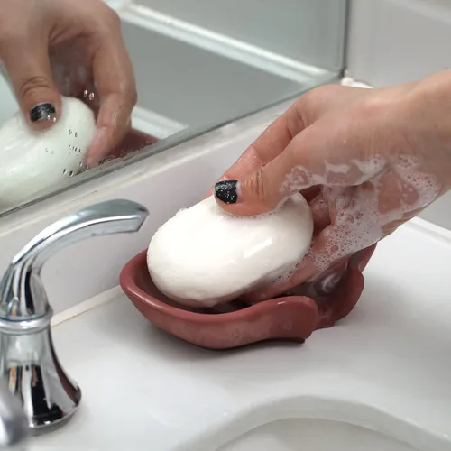 Miniatura 4 de Molde de silicona para jabonera de hormigón con drenaje, soporte de jabón de cemento para ducha/baño, herramientas de fabricación de bandejas