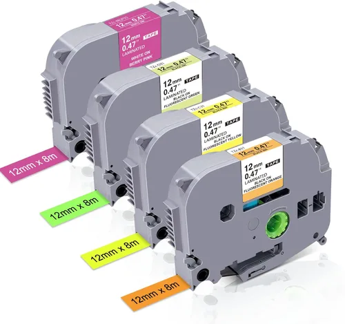Miniatura 14 de Paquete de 3 cintas TZ de 0.47 pulgadas de repuesto para Brother TZe-131 TZ-131 P Touch cinta de etiquetas de 0.47 pulgadas laminada negra sobre