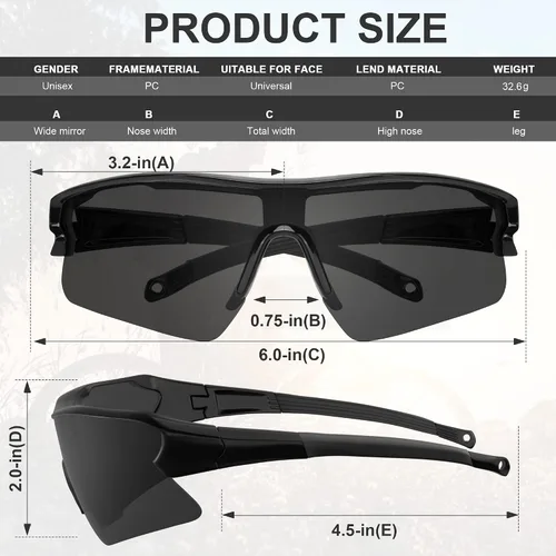 Miniatura 2 de Gafas de seguridad con protección UV para hombres, antiarañazos, conformes a ANSI z87+, gafas protectoras de goma antideslizante con patillas