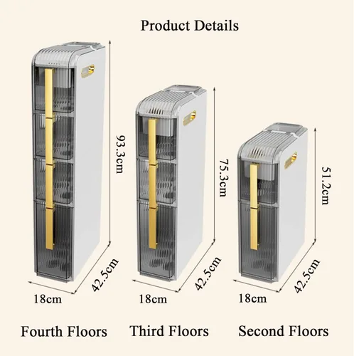 Miniatura 7 de JATIBOSH Estante lateral para almacenamiento de papel, pequeño gabinete de almacenamiento de baño independiente, soporte de papel higiénico