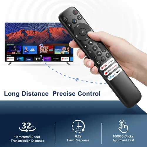Miniatura 6 de Solo para TCL-Google-TV, reemplazo de control remoto, RC813 compatible con TCL QM8/QM7/Q7/Q6/Q5/S5/S4/S3 4K UHD HDR LED QLED QD-Mini LED Full-HD