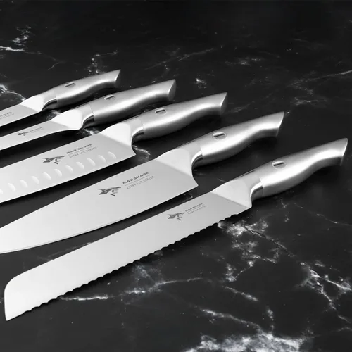 Miniatura 8 de MAD SHARK Juego de cuchillos de cocina, 5 piezas de cuchillos de chef afilados, juego de cuchillos de acero inoxidable de alto carbono con mango