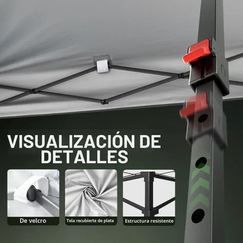 Miniatura 5 de CROWN SHADES Tienda de campaña desplegable de 10 x 10 pies – Cierre central patentado de un empuje, toldo instantáneo para exteriores con bolsa