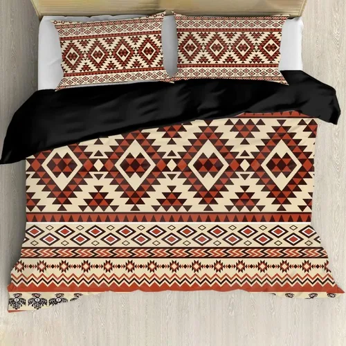 Miniatura 7 de Aztec Southwest - Juego de funda de edredón de tamaño individual de nativos americanos, funda de edredón tamaño matrimonial con fundas de almohada