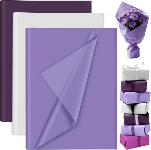 Miniatura 8 de PLULON 60 hojas de papel de seda marrón a granel, hojas de papel de seda para envolver regalos, papel de seda para embalaje, para regalos