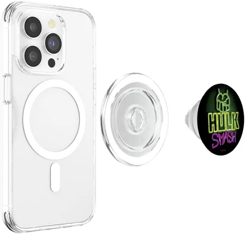 Miniatura 4 de Marvel Avengers Hulk Smash Neon PopSockets MagSafe PopGrip para iPhone