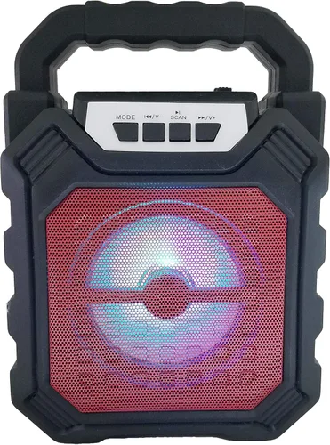Miniatura 5 de Radio FM TF/USB Reproductor de MP3 Bluetooth Altavoz portátil Recargable-Rojo