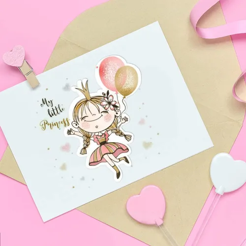 Miniatura 4 de Lindos sellos y troqueles para niñas para hacer tarjetas, palabras de cumpleaños, sello transparente, troqueles de corte de mariposa, troqueles