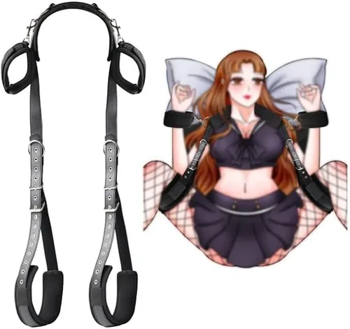 SM Games - Juguetes de cama sexual, kit de cuerda de servidumbre, juego de cama BDSM Sexo Bondage con esposas y correas para las piernas, puños de