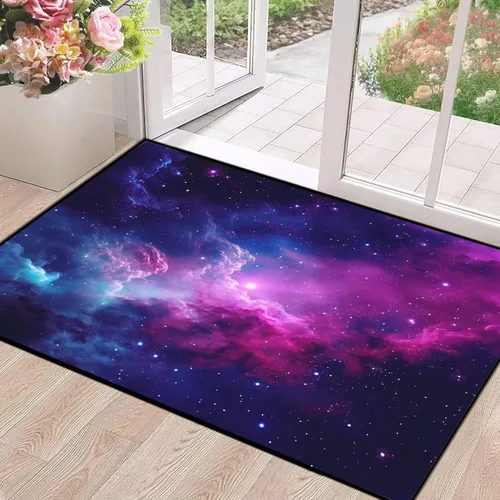 Miniatura 8 de Alfombra de Área Galaxia de 5' x 7', Dormitorio Sala de Estar para Niñas Niños Varones Alfombra Nebulosa Vórtex Tapetes Púrpura Azul Nube galaxy 1