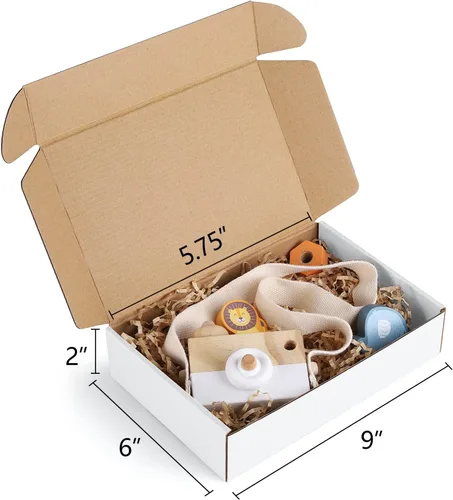 Miniatura 2 de Eupako Cajas de Envío 9x6x2 pulgadas de Cartón Corrugado Pequeñas - Paquete de 25 Cajas de Correo Blancas para Embalaje de Pequeñas Empresas, Caja
