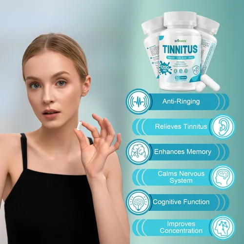 Miniatura 4 de inGreens Alivio de tinnitus para oídos zumbidos, ginkgo biloba y varias otras hierbas, vitaminas para la salud del oído, apoya la salud del oído