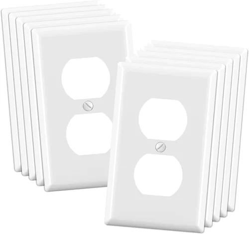 Miniatura 11 de ELEGRP Cubiertas de Tomacorrientes Dúplex, Placas de Pared de Tamaño Estándar de 1-Gang, Cubiertas de Placas Frontales de Doble Tomacorriente