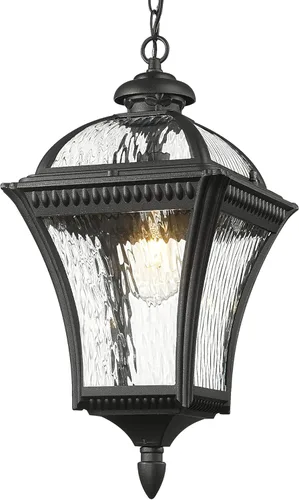 Miniatura 12 de Emliviar Luz de poste para exteriores de 22 pulgadas, luz de poste vintage de granja para el jardín, aluminio con vidrio semillado, acabado negro