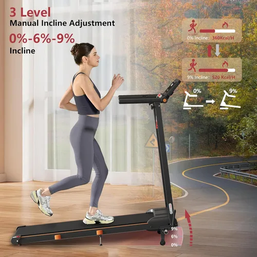 Miniatura 2 de Caminadora 4 en 1 con control remoto inclinado compacto 3.0HP plegable debajo del escritorio para oficina en casa, fitness, capacidad de 300 libras