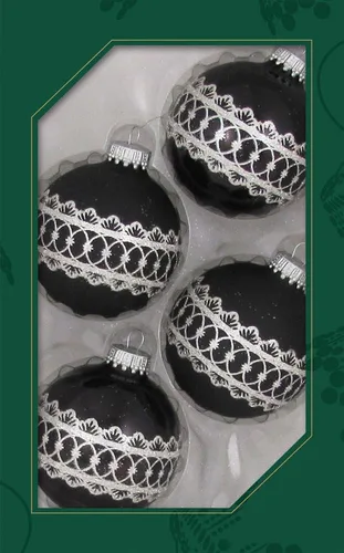 Miniatura 21 de Adornos de árbol de Navidad de vidrio - 67 mm/2.625" [4 piezas] Bolas decoradas de Adornos navideños sin costuras para colgar de Christmas by Krebs