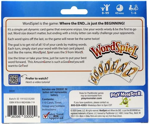 Miniatura 2 de Set WordSpiel — Juego de cartas — Crea una palabra usando parte de la palabra anterior — Juego de mesa para noche de diversión familiar — Para