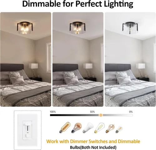 Miniatura 6 de Lámpara de techo negra de montaje empotrado, lámpara de entrada moderna de 3 luces, montaje de techo, accesorios de iluminación de cocina, lámparas
