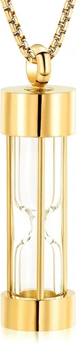 Miniatura 15 de Oinsi Eternity Memory - Collar de urna de reloj de arena para cremación, colgantes de joyería para mujeres y hombres, caja de regalo + kits