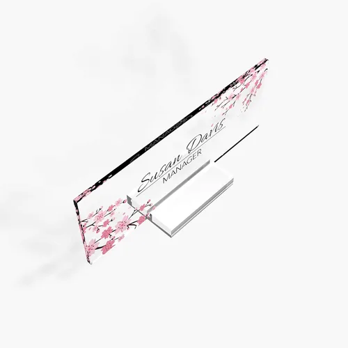 Miniatura 6 de ARTSWAVE Placa de nombre de escritorio personalizada, lujosa placa de nombre personalizada para escritorio, elegante diseño acrílico, decoración