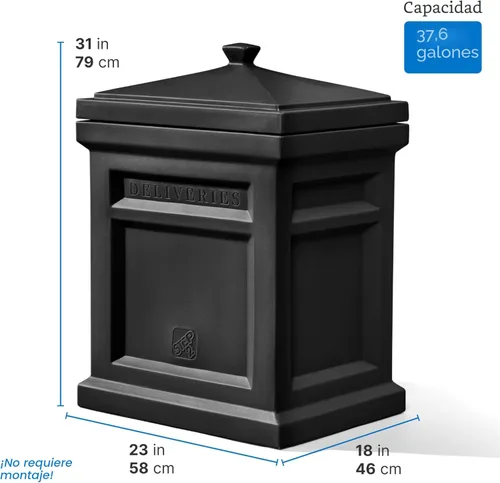 Miniatura 6 de Caja de entrega de paquetes Express de Step2, resistente a la intemperie, almacenamiento grande para exteriores, hecha de plástico duradero, sin