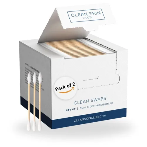 Miniatura 9 de Clean Skin Club Clean Swabs 500CT Punta puntiaguda Biodegradable + algodón orgánico y bambú Maquillaje y retoques de esmalte de uñas Sin