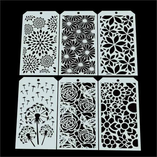 Miniatura 4 de 6 plantillas decorativas de bricolaje para álbumes de recortes, pintura en pared, muebles, manualidades, adecuado para galletas, azulejos, muebles