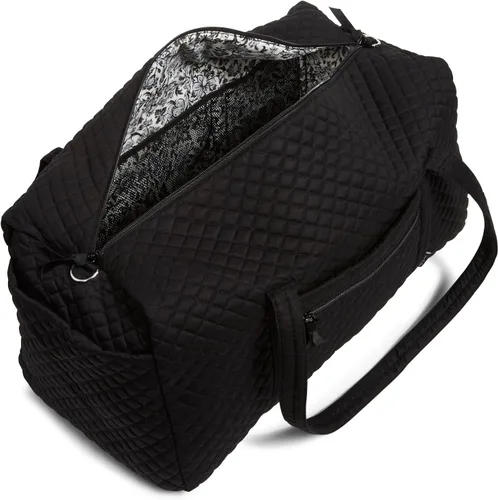 Miniatura 5 de Vera Bradley - Bolsa de viaje grande de algodón para mujer, Negro (True Black)