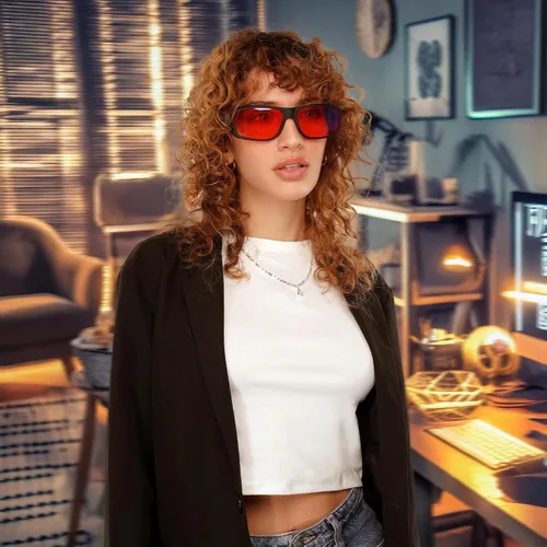 Miniatura 3 de FEISEDY Fitover B1228 - Lentes de luz azul para juegos de computadora para dormir mejor, antirreflejos