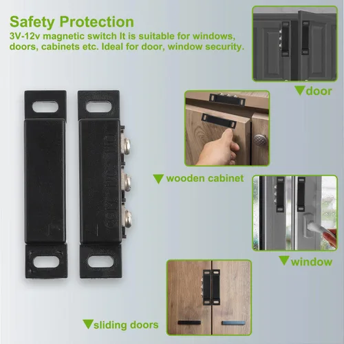 Miniatura 7 de Interruptor magnético de láminas normalmente abierto y normalmente cerrado NC NO interruptor de proximidad magnético para alarma de puerta