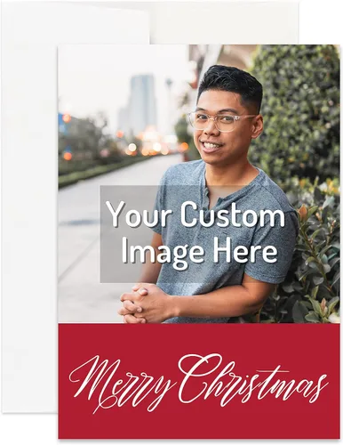 Tarjeta de Navidad personalizada, personaliza tu imagen fotográfica, carga tu tarjeta de felicitación de texto, vacaciones de Navidad (tarjeta