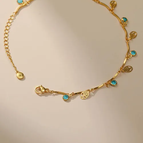 Miniatura 27 de Tobillera para mujer, chapada en oro de 18 quilates, tobillera con dije de oro, impermeable, para verano, playa, cadena de pie, joyería para regalos