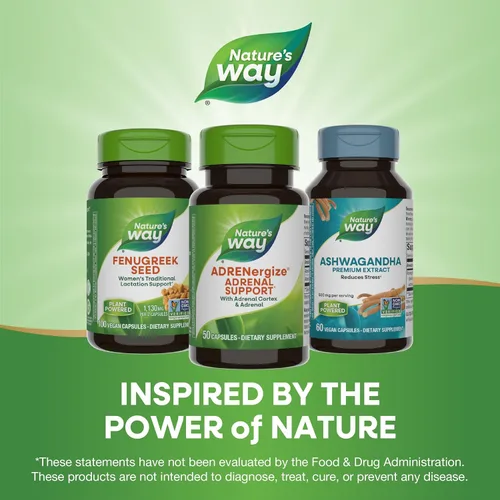 Miniatura 7 de Nature's Way ADRENergize, Soporte Adrenal*, Sin Gluten, 50 Cápsulas (el embalaje puede variar)