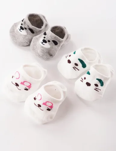 Miniatura 6 de 6 pares de calcetines de algodón de moda para niños y niñas