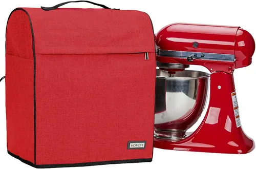 Miniatura 12 de HOMEST Funda Acolchada Antipolvo para Batidora de Pie con Bolsillos Compatible con KitchenAid de 5/4.5 Cuartos de Galón Cabezal Inclinable, Negro