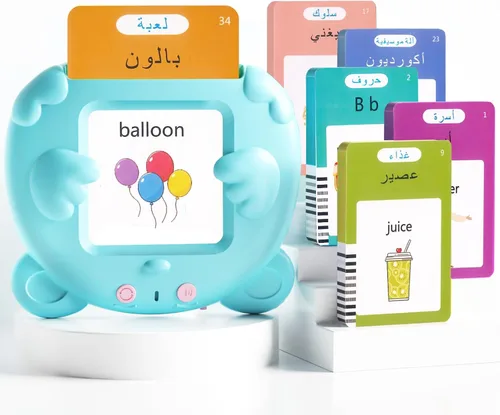 Miniatura 10 de Tarjetas didácticas parlantes en español e inglés para niños pequeños, 510 palabras visuales bilingües rosadas, juguetes educativos para niñas