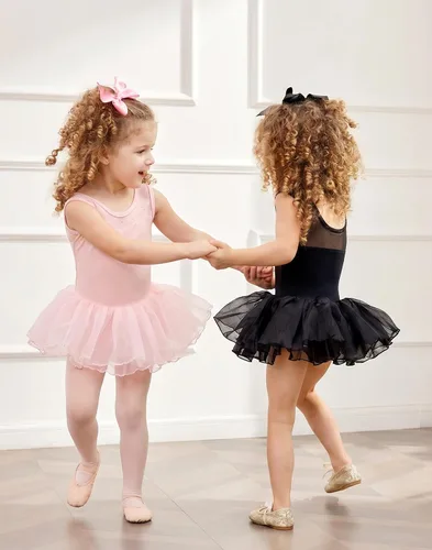 Miniatura 8 de Zaclotre Leotardo de Ballet para Niñas con Espumas Brillantes Sin Mangas de Malla, Vestido de Baile, Tutú, Traje de Bailarina para Niños