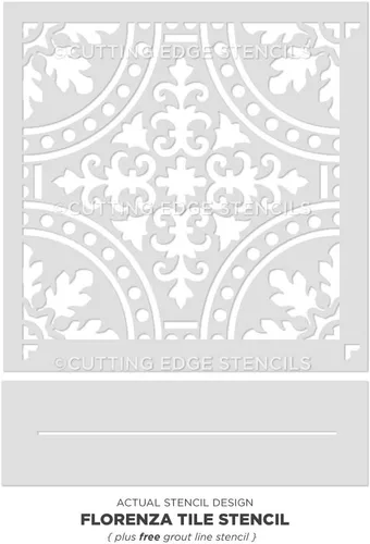 Miniatura 5 de Florenza Stencil Name - Plantillas de azulejos reutilizables para pintar el suelo - Plantillas de azulejos para un fácil cambio de imagen del baño