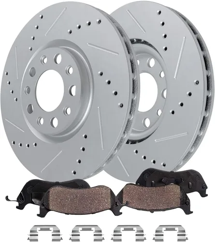 Miniatura 36 de Detroit Axle - Kit de freno delantero para Nissan Sentra 2020-2024 de 11.02 pulgadas, rotores de freno de disco perforados y ranurados, pastillas