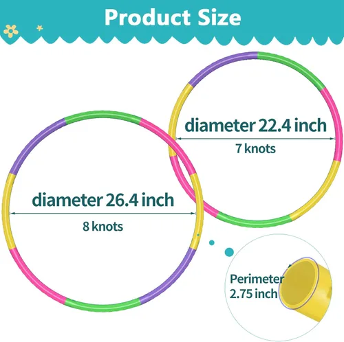 Miniatura 4 de Color Hoop - Size & Length Adjustable, Plastic Toys for Kids & Party Games, Gymnastics & Dog Agility Equipment, Christmas Wreath