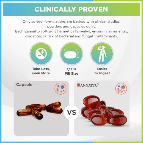 Miniatura 6 de WELLNESS EXTRACT Eannatto Tocotrienoles Deltagold Vitamina E Suplementos blandos, sin tocoferol, sin OMG, sin gluten y antioxidante