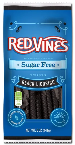 Miniatura 4 de Red Vines Regaliz sin azúcar, sabor a fresa, suaves y masticables, bolsas de 5 onzas (paquete de 12)
