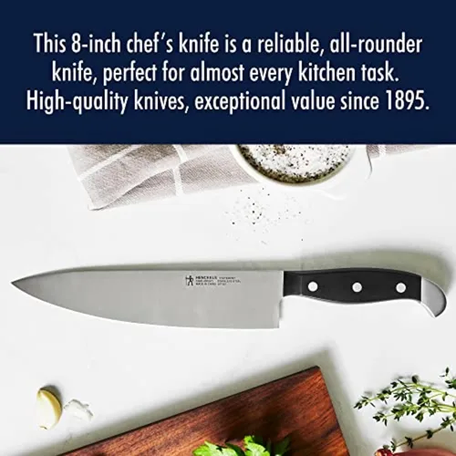 Miniatura 3 de HENCKELS - Cuchillo de chef de 8 pulgadas afilado como una navaja, diseñado en Alemania informado por más de 100 años de maestría, color negro