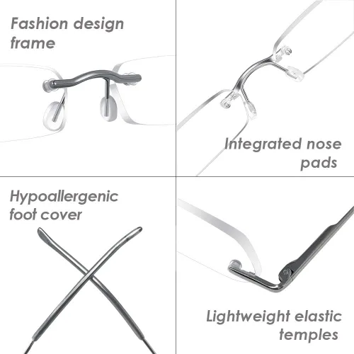 Miniatura 5 de LUFF 2 Pack Mini Reading Glasses Upgrade Portable Readers Unisex w/Unique Pen Clip Case
