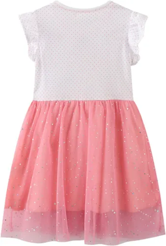 Miniatura 5 de Vestido de tul de verano para niña pequeña, lindo patrón de dibujos animados, vestido de algodón con lentejuelas a rayas para uso diario para bebé