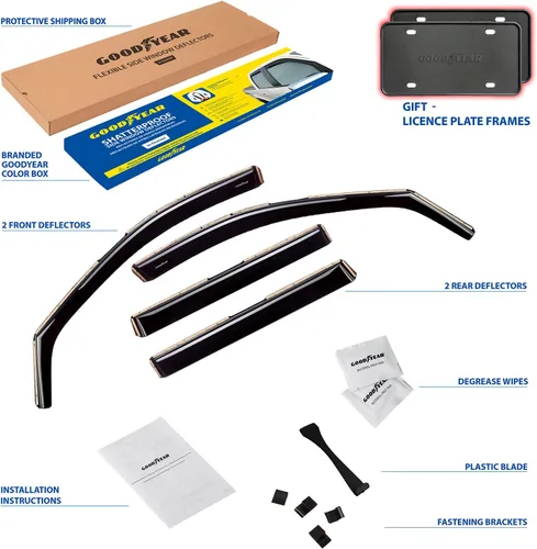 Miniatura 6 de Goodyear Shatterproof in-Channel Window Deflectors for Toyota RAV4 2019-2025, Rain Guards, Window Visors for Cars, Vent Deflector, Car Accessories